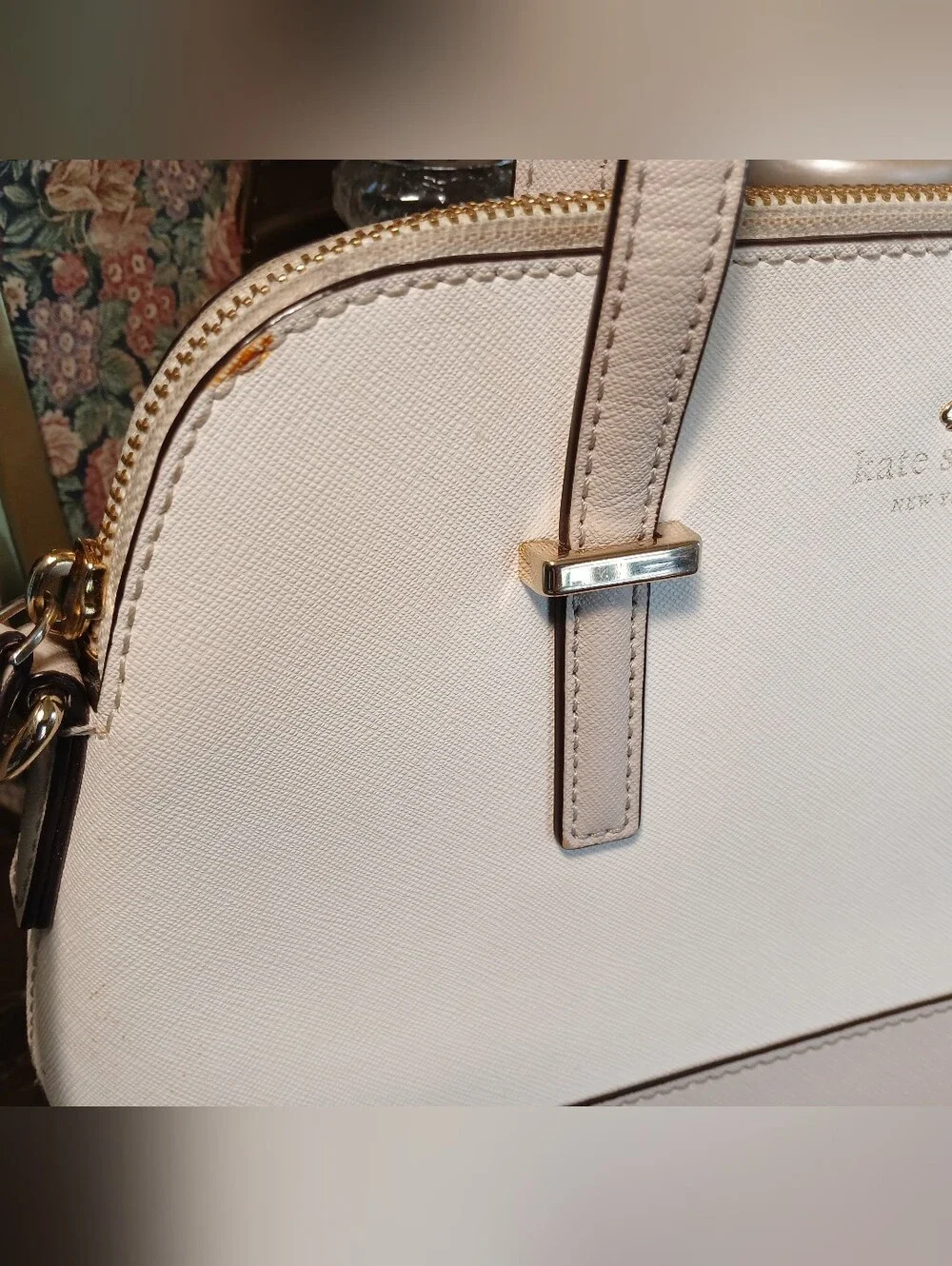 Kate Spade Cream Saffiano Leather Dome Satchel